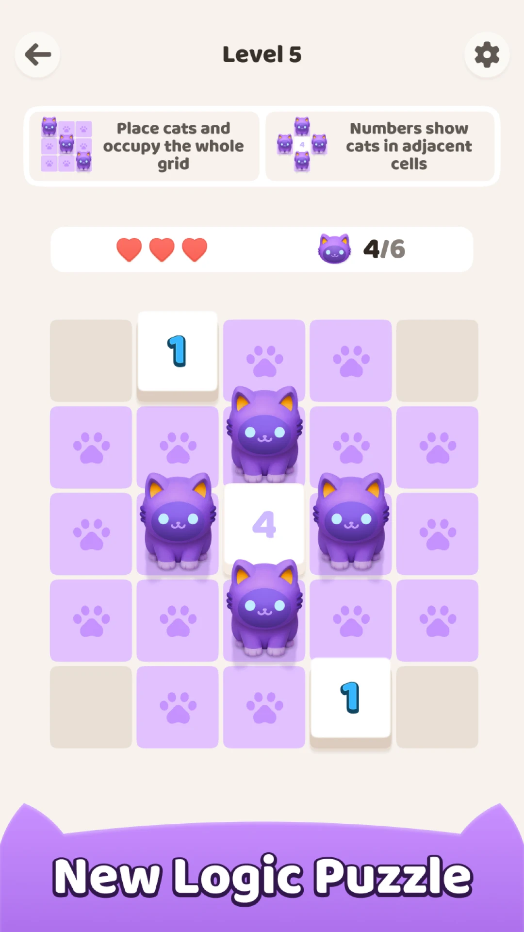 MeowTrail mobile game — Akari puzzle on phone