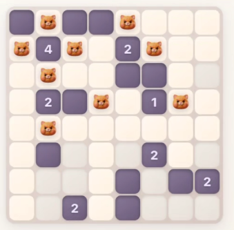 MeowTrail Hard puzzle — 9×9 Akari grid
