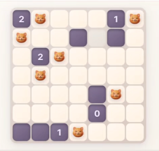 MeowTrail Medium puzzle — 7×7 Akari grid