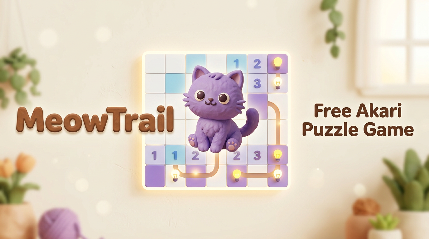 MeowTrail — Free Akari Light Up Puzzle Game with Cats